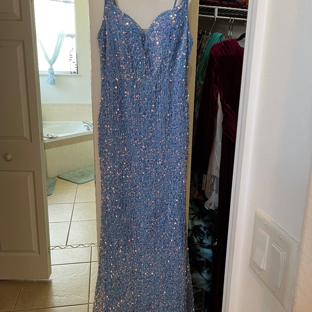 Beautiful Blue sequined formal dress